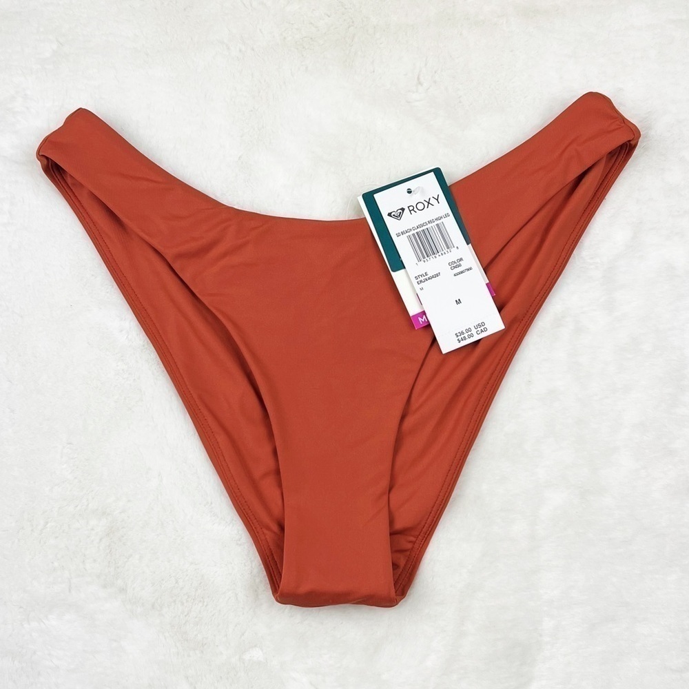 NWT Roxy Beach Classics High Leg Bikini Bottoms Baked Clay - Picture 6 of 8